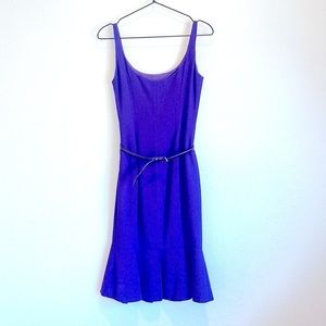 𝅺💫HOSTPICK💫VTG 80s Moschino XS dress purple belted cocktail crepe vintage 90s